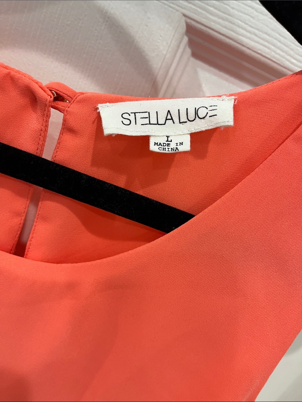 Stella Luce Coral Layered Sleeveless Chiffon Top - Picture 2 of 3